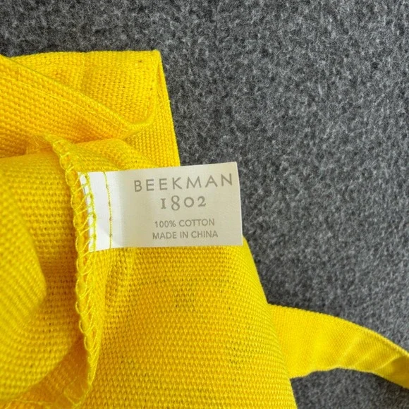 Beekman 1802 Yellow Goat Print Canvas Tote Bag Shoulder Shopper Medium Ltd Ed - Picture 7 of 7